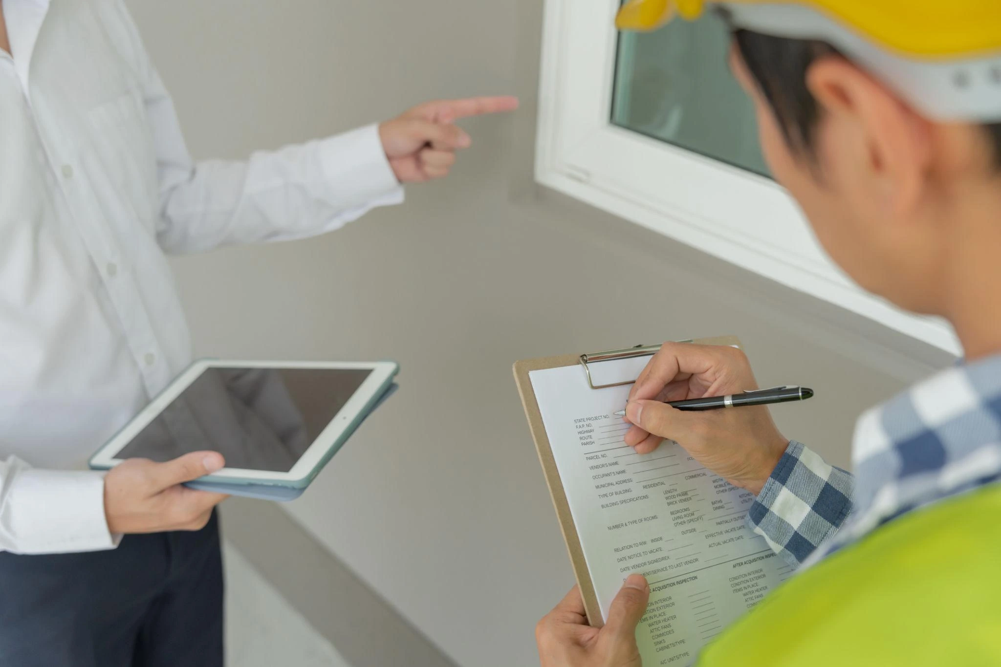 New Construction Builder walk-through inspection with professional defect documentation