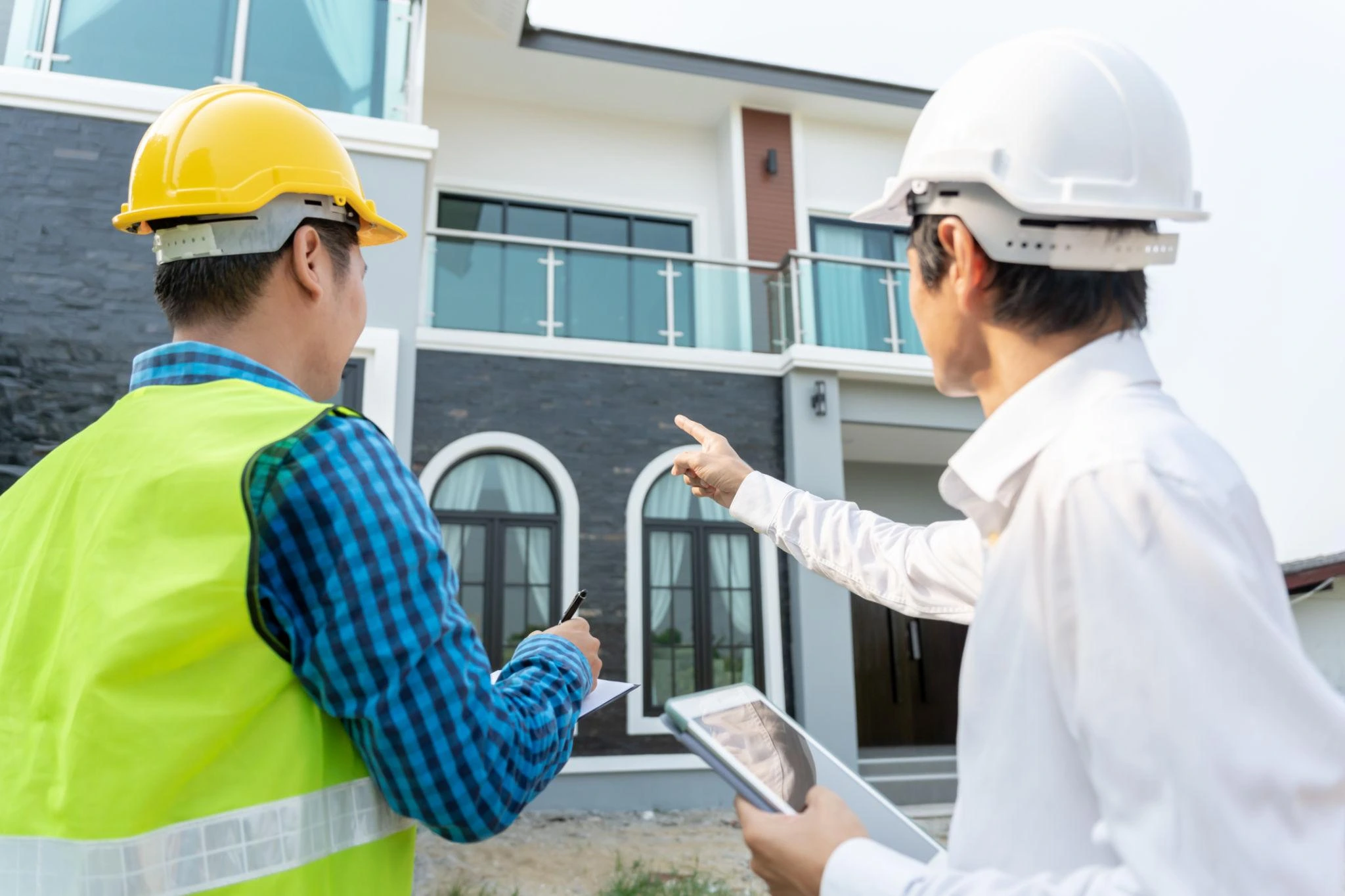New Construction Final pre-closing inspection of newly constructed luxury home