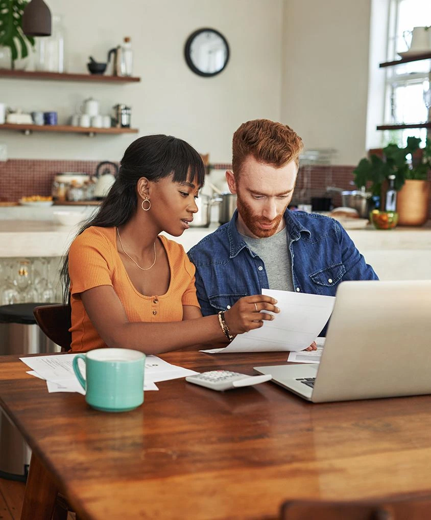 Repair Estimate Homeowner reviewing maintenance budget and future repair planning