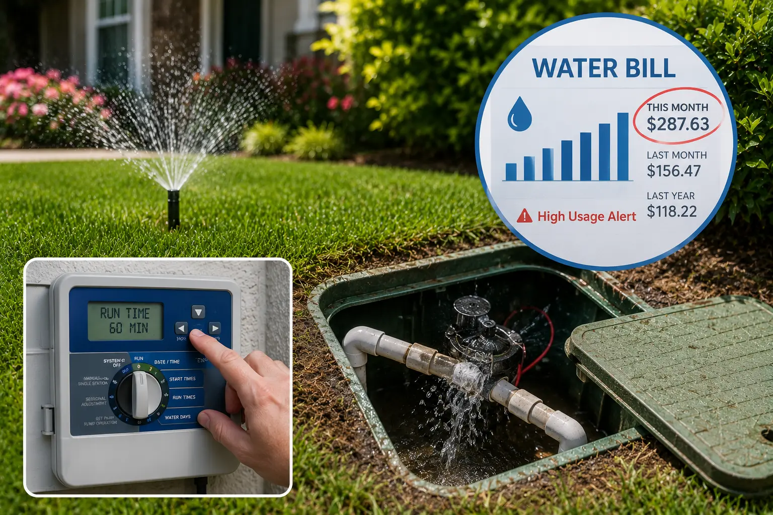 Irrigation leak inspection causing high residential water bills