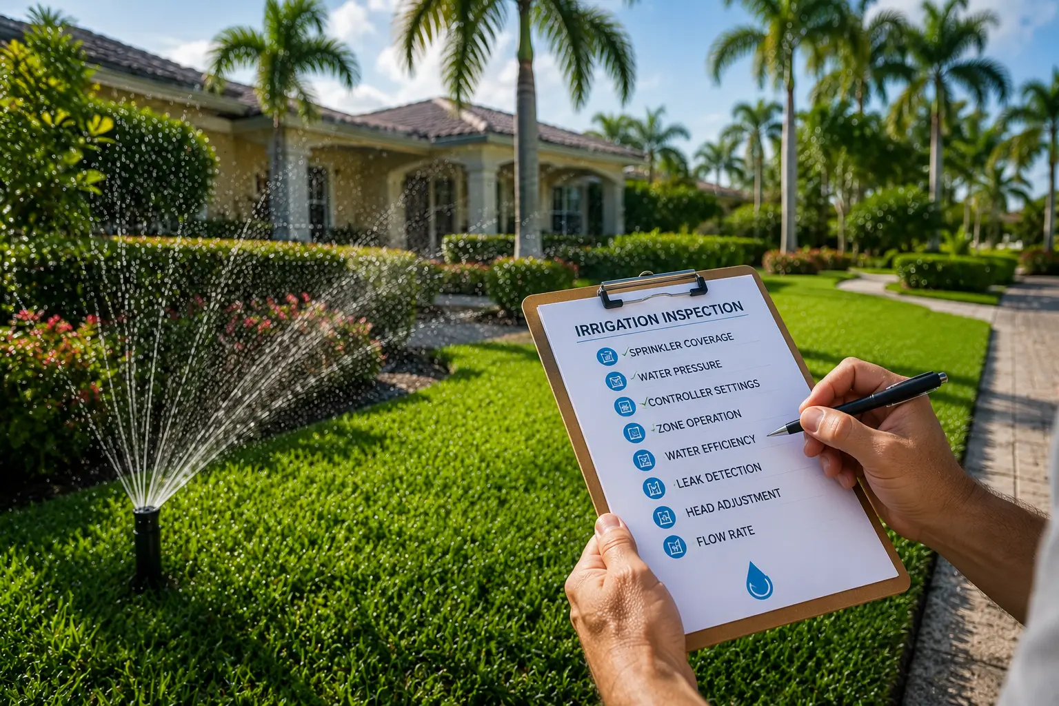 Residential irrigation inspection and sprinkler system evaluation