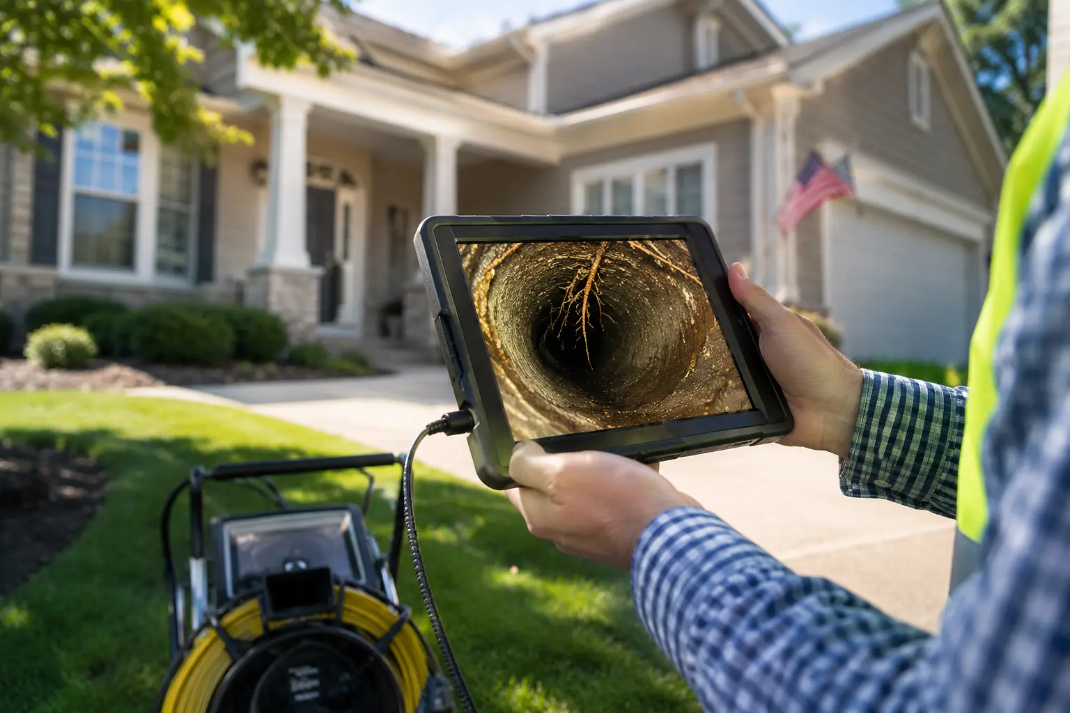 Sewer camera inspection before home purchase
