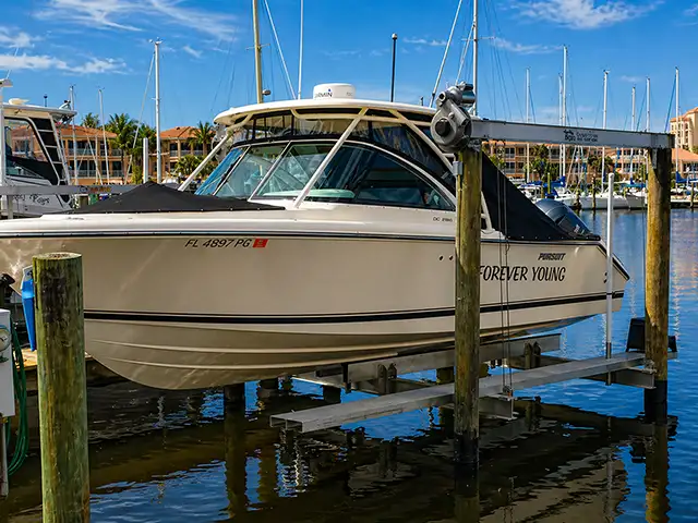 Boat Lift Inspection boat lift with boat
